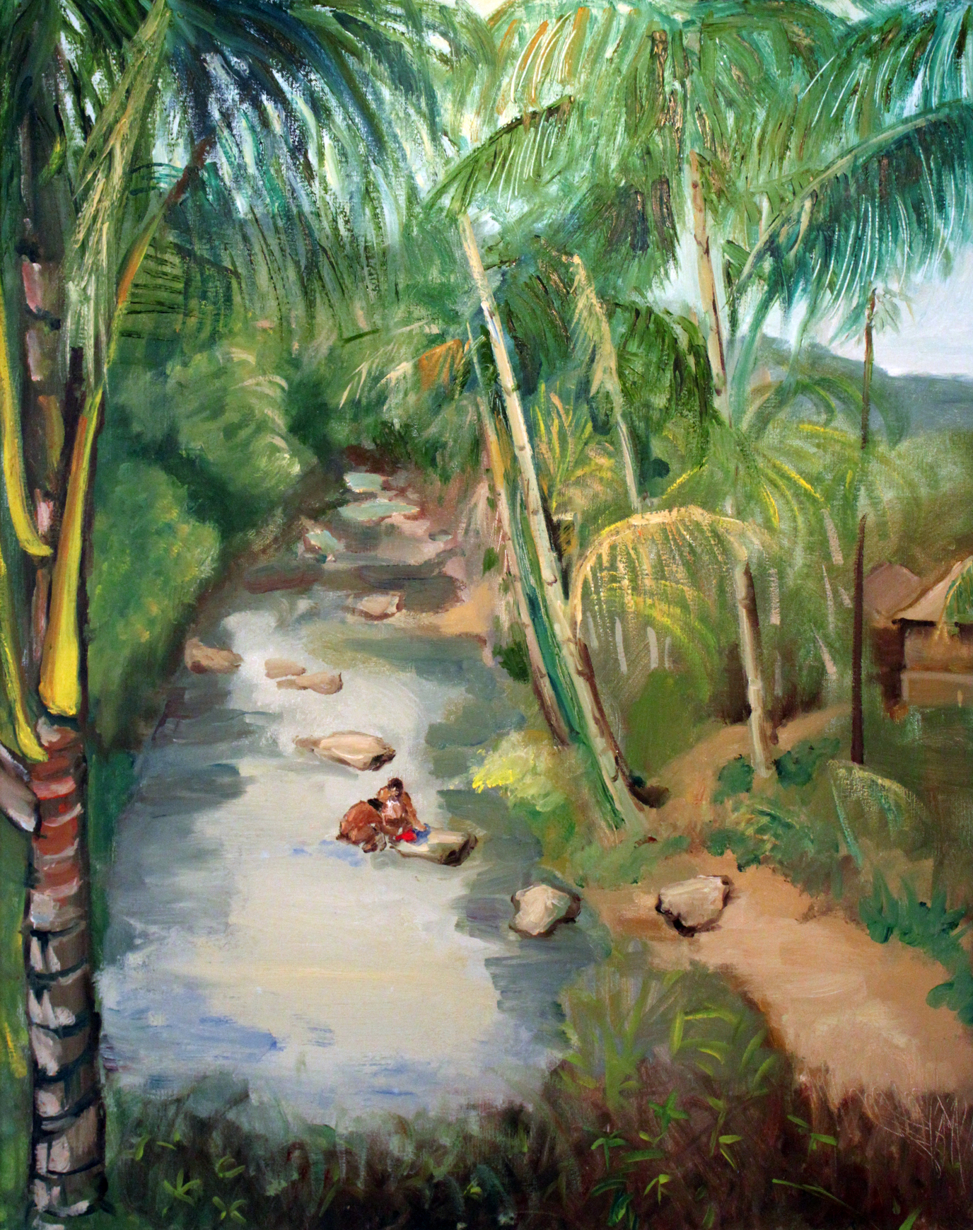 Rivieren met badenden mensen