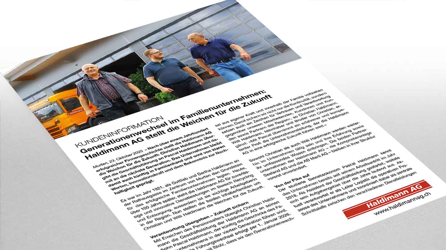 Cover Kundeninformation Generationenwechsel