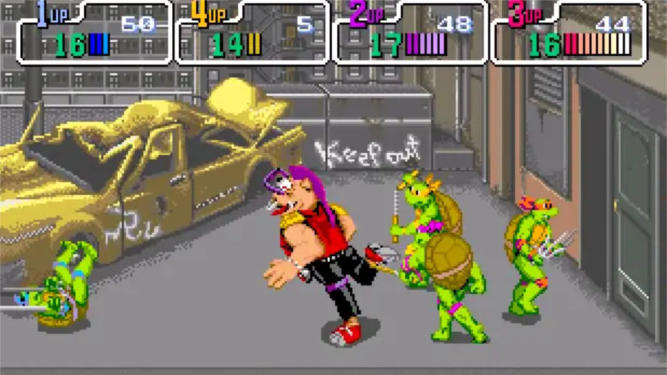A screenshot of the original TMNT arcade game.