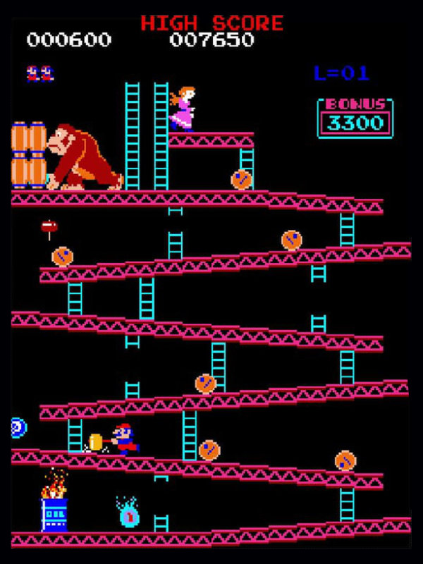 Screenshot of the original Donkey Kong game.