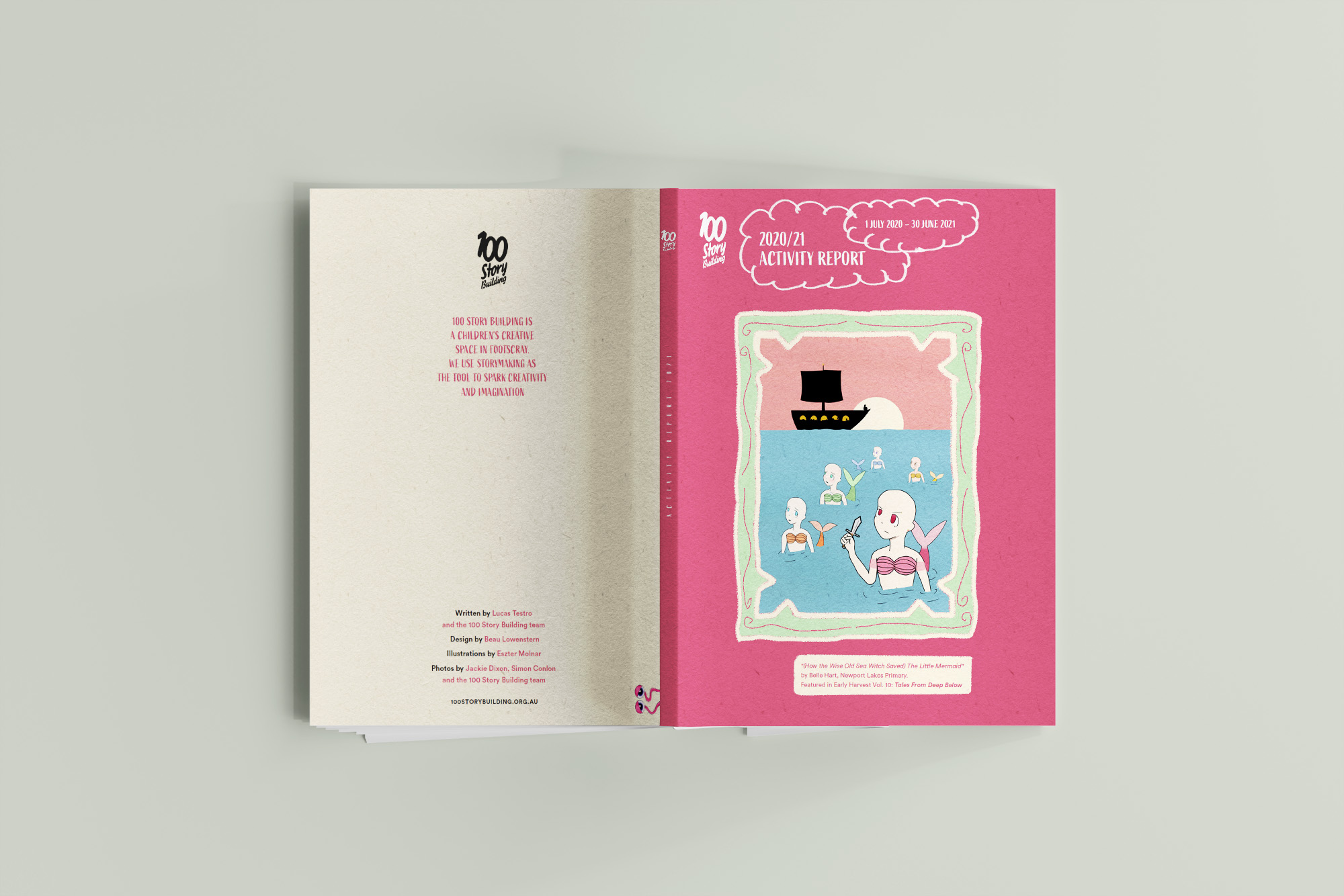 100 Story Building printed report spread out showing both front and back covers