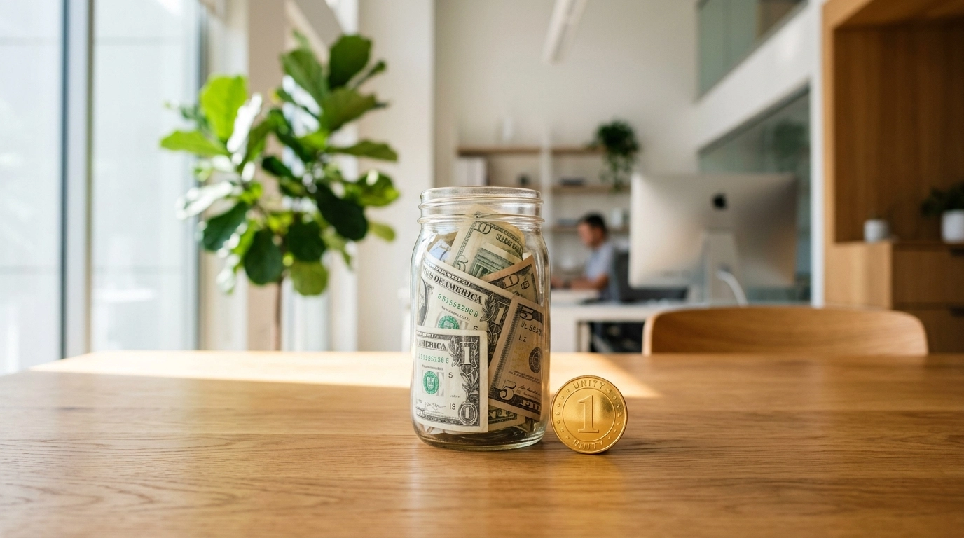 Flat $1 fee visual representation