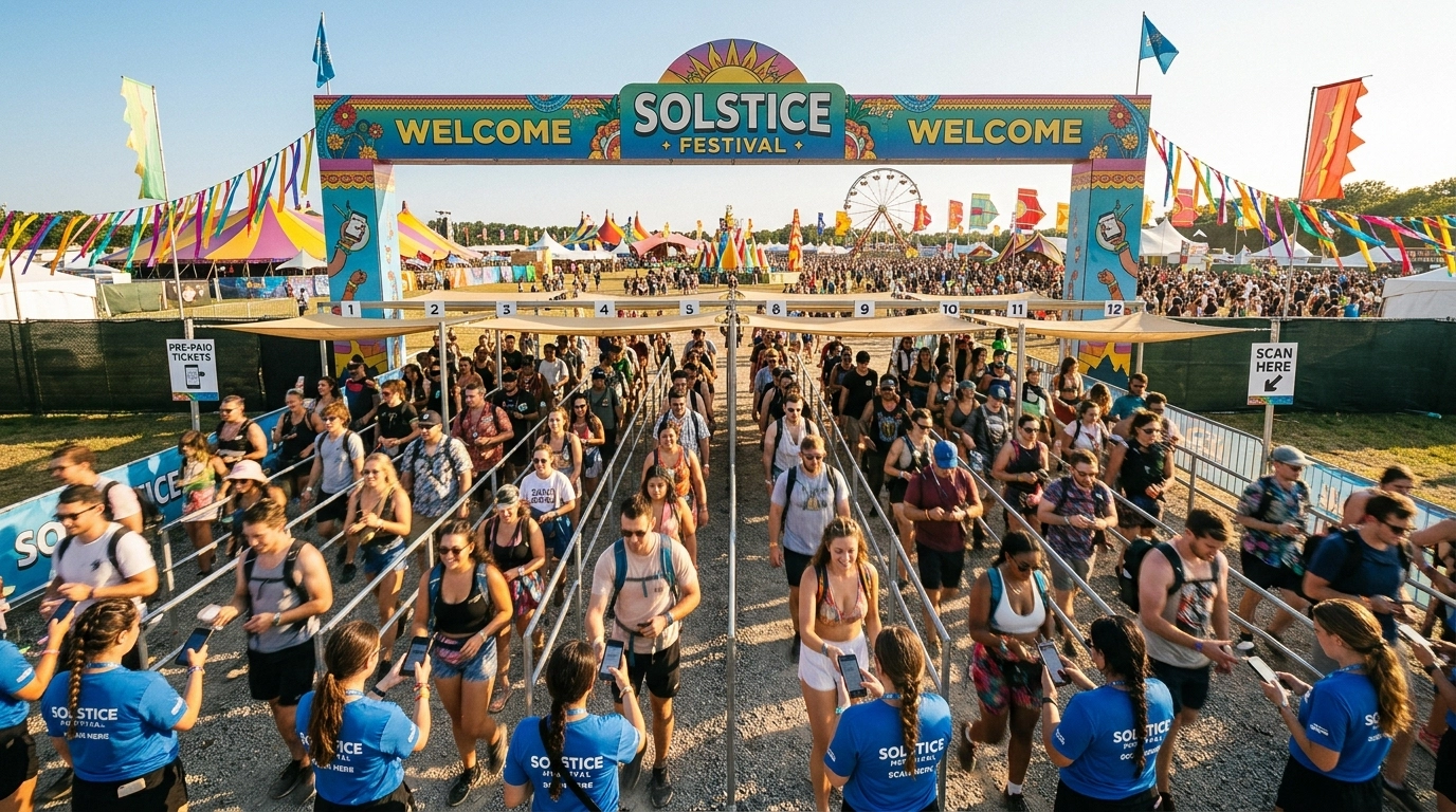 Efficient festival entrance