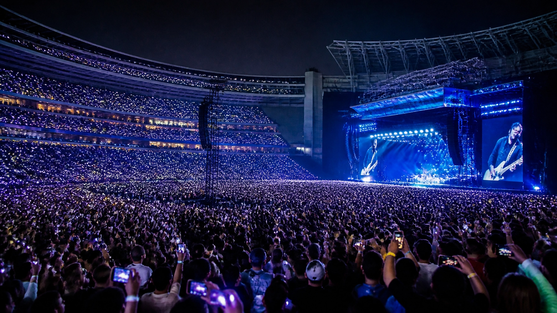 A sold out concert stadium