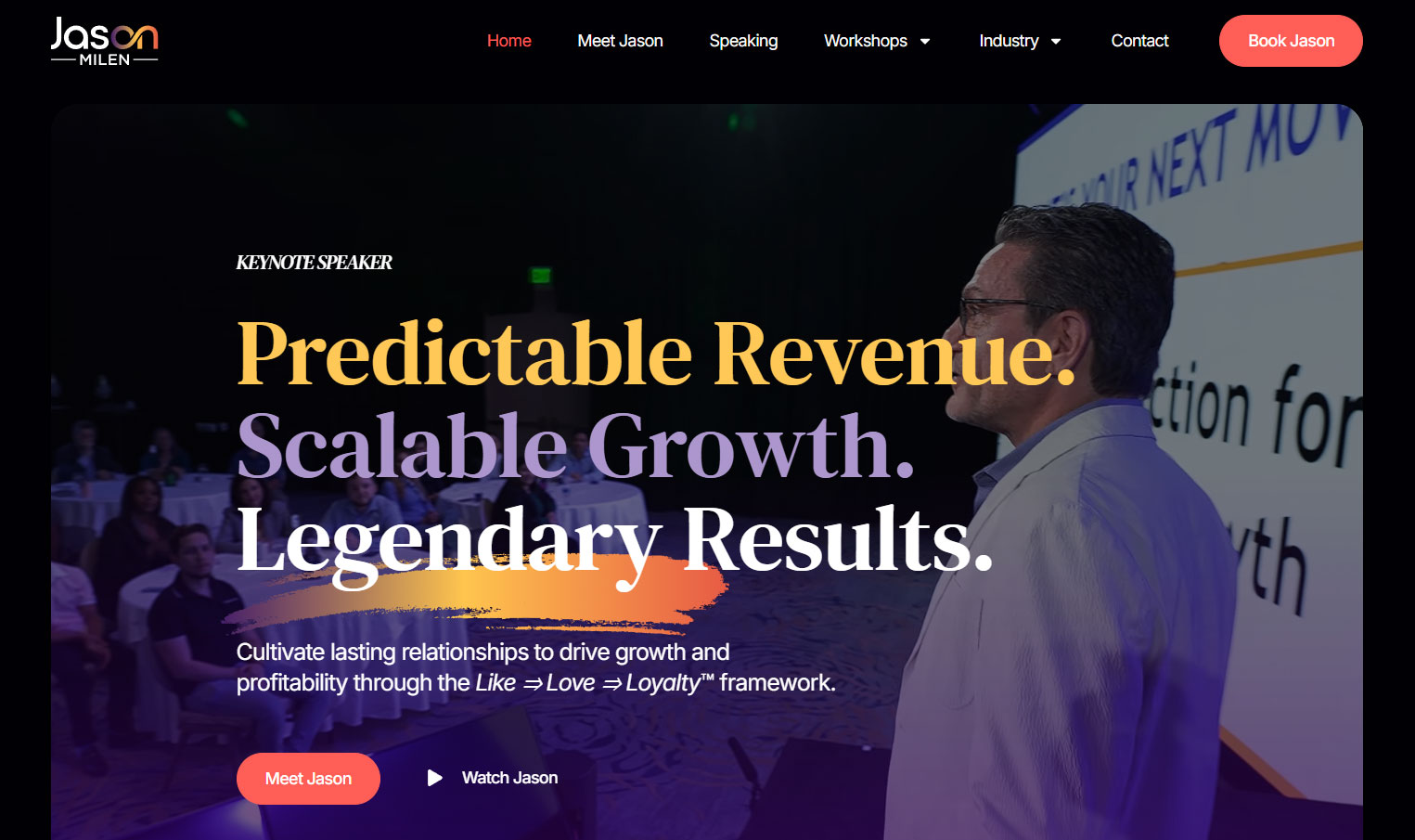 Jason Milen speaker website screenshot