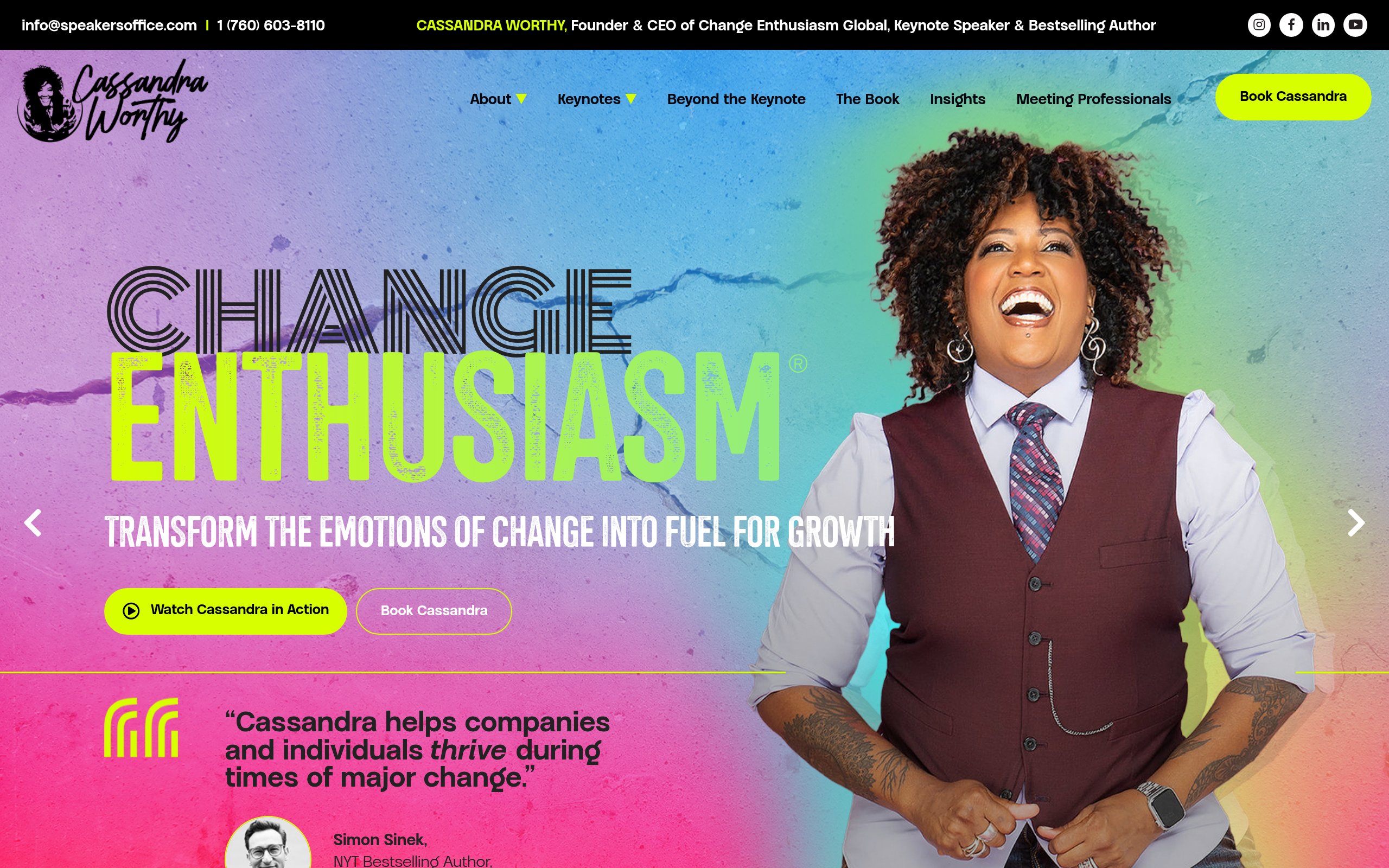 Cassandra Worthy speaker website screenshot