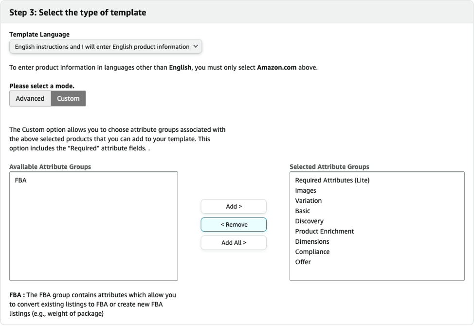 Amazon template type