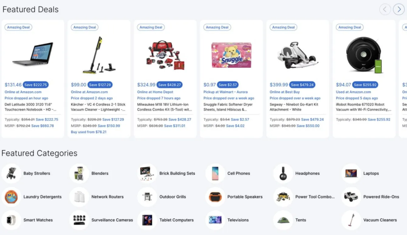 Online Daels and Used Deals from Amazon on our New Homepage