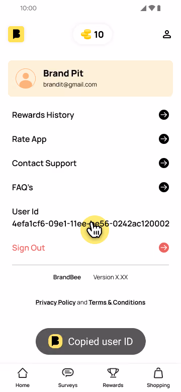 BrandBee User ID
