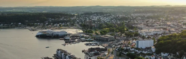 Dronebilde av Sandefjord