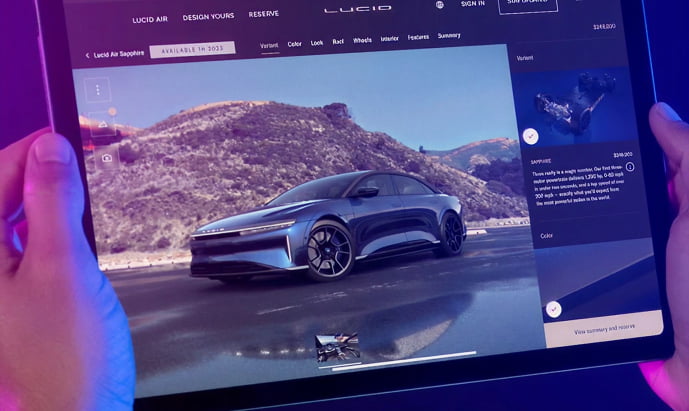 Lucid Motors 3D Automotive Configurator by ZeroLight
