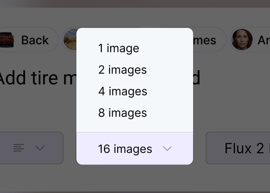 Image generation quantity selection in SpotLight Suite