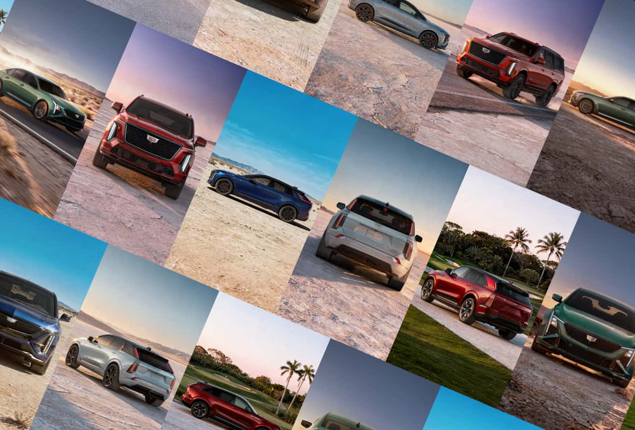 A grid of images showing CGAI car renders created for TikTok Campaigns 