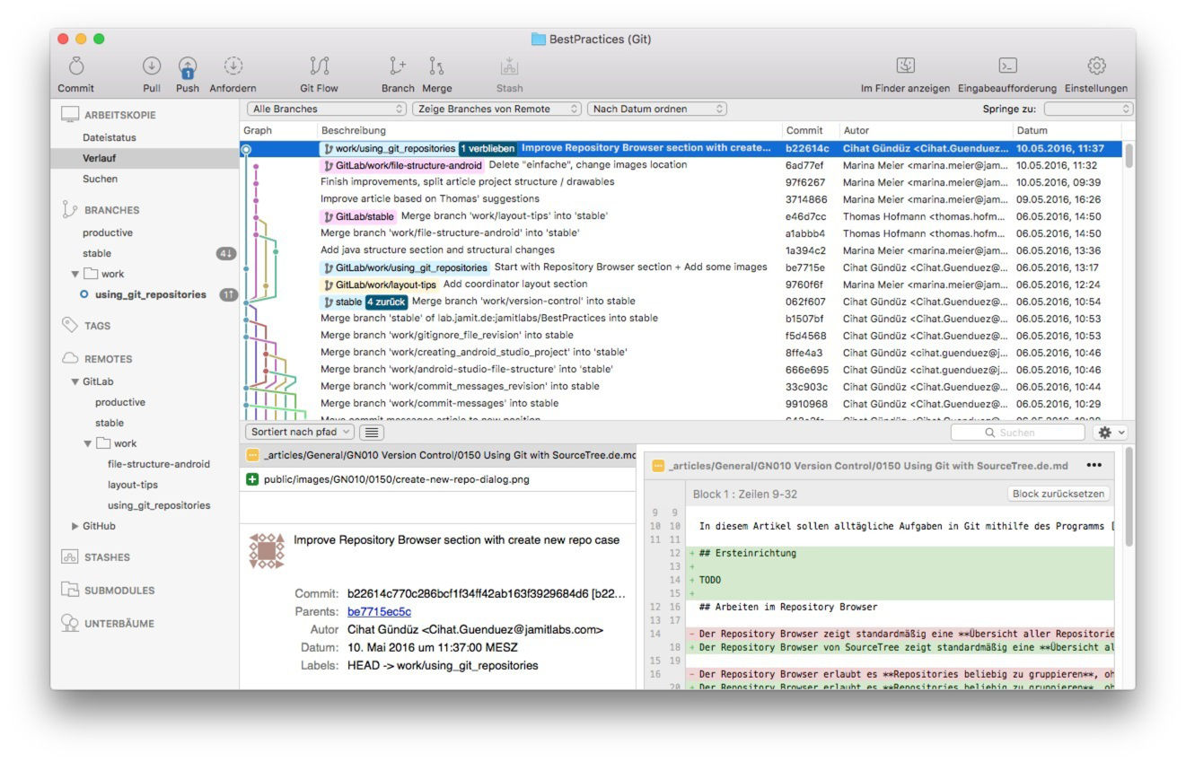 Arbeiten mit Git in SourceTree - Teil 2