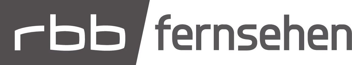 rbb logo in white on a dark gray background followed by the word fernsehen in gray lowercase letters.