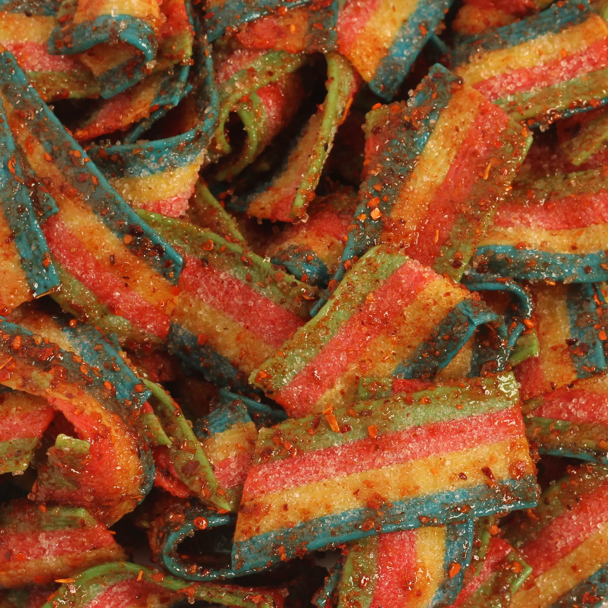 Rainbow Belts - sour chamoy candy belts by Chilli Bomba LA