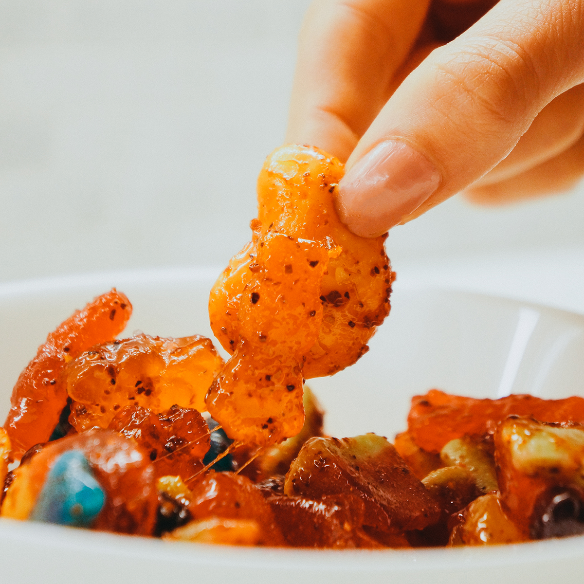 Chamoy candy flavor mix showing sweet sour salty spicy combination from Chilli Bomba