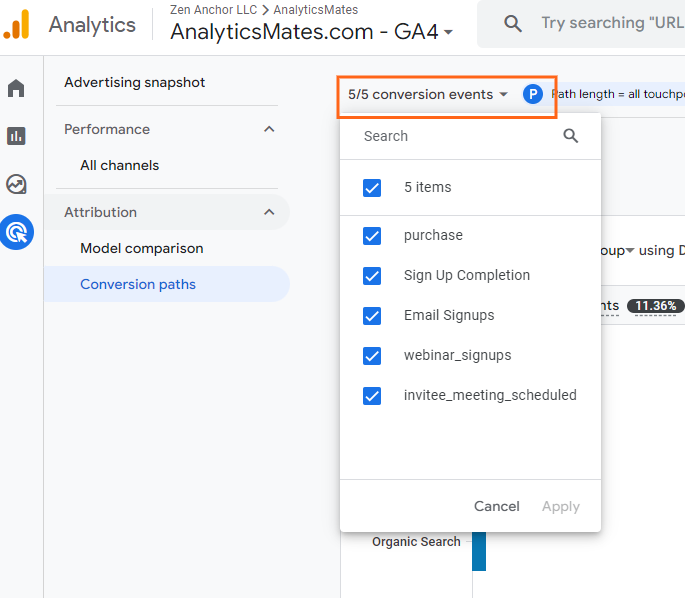 GA4 Conversion Paths and Conversion Events