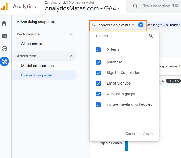 GA4 Conversion Paths and Conversion Events