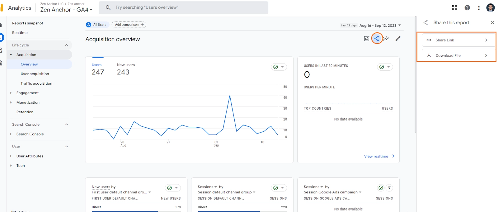 Exporting and Sharing Standard Reports