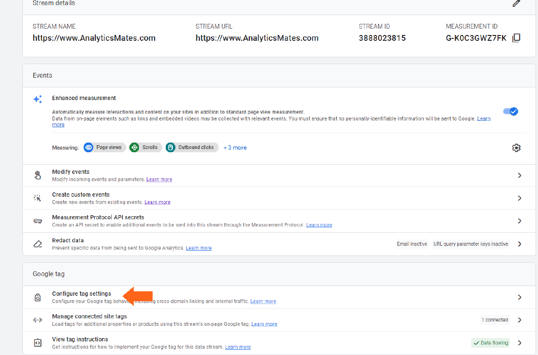 Step 2: Go to Configure Tag Settings.