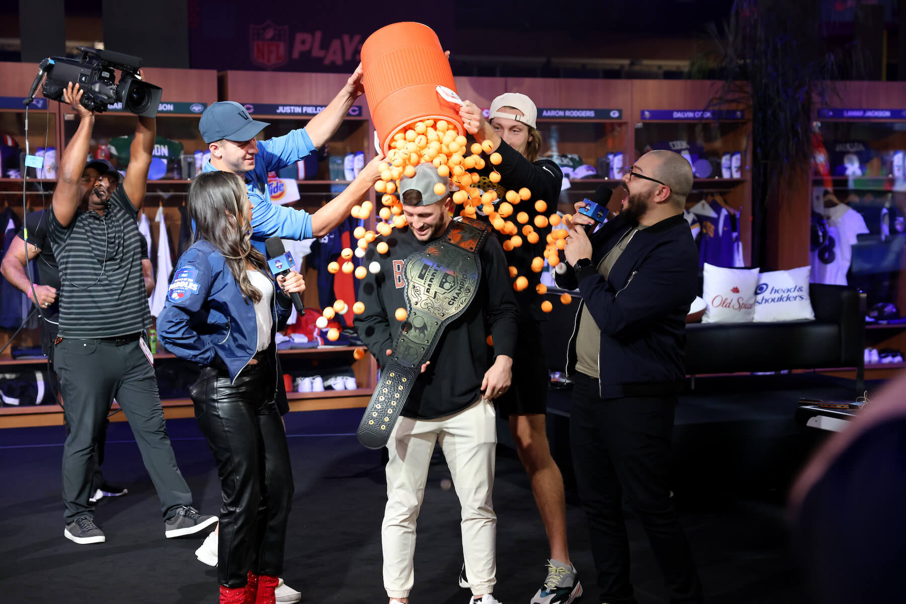 NFL athletes competing in P&G Battle of the Paddles live Twitch table tennis tournament