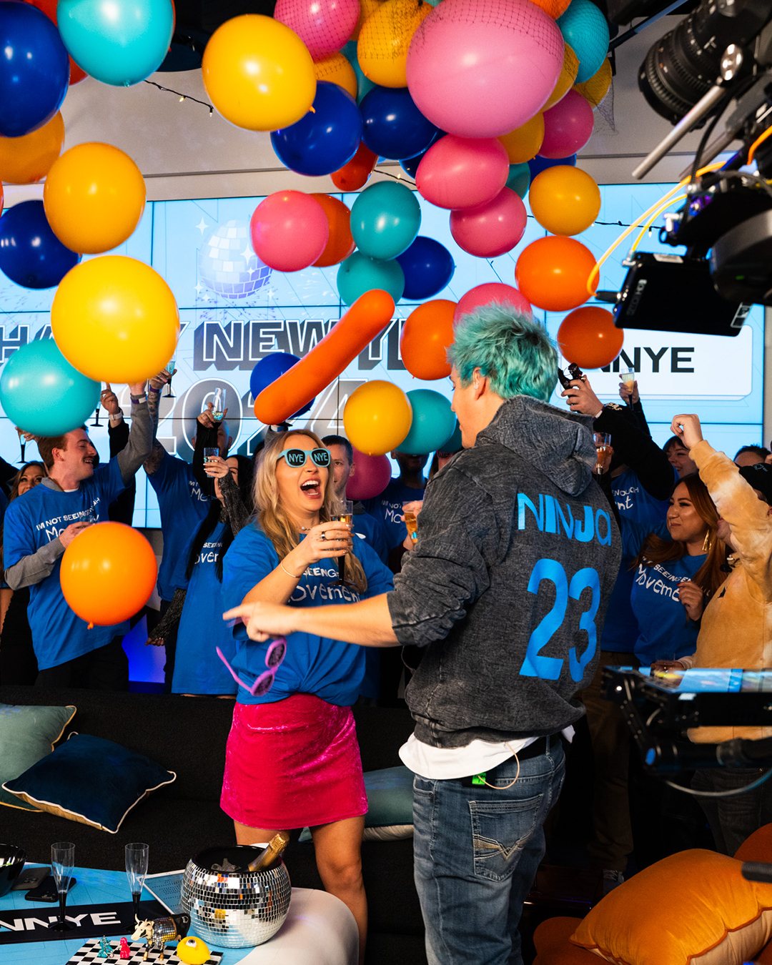 Ninja and guests at Ninja New Years Eve polished scuff live stream event Arlington Texas