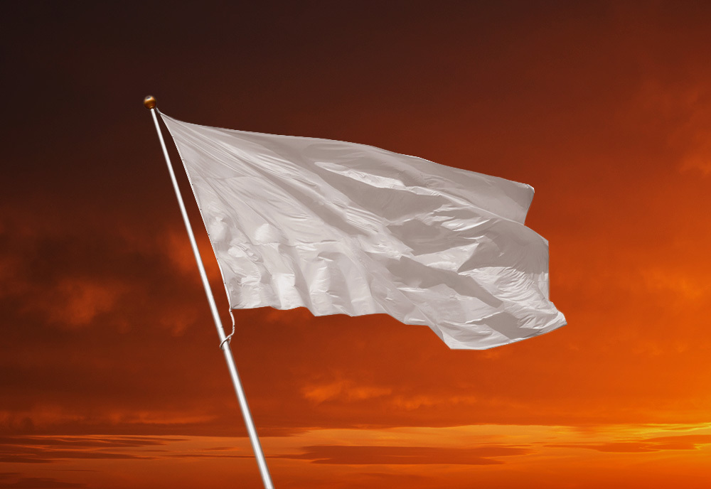 white flag waving
