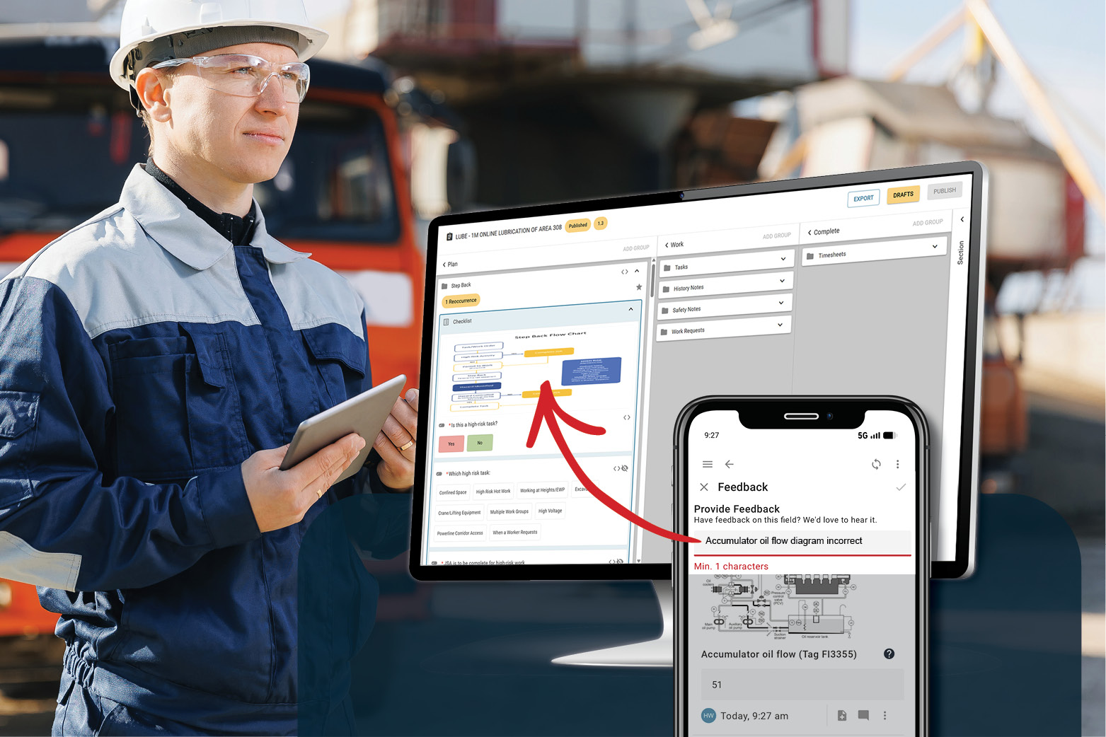 Manage feedback from the field on asset maintenance standards