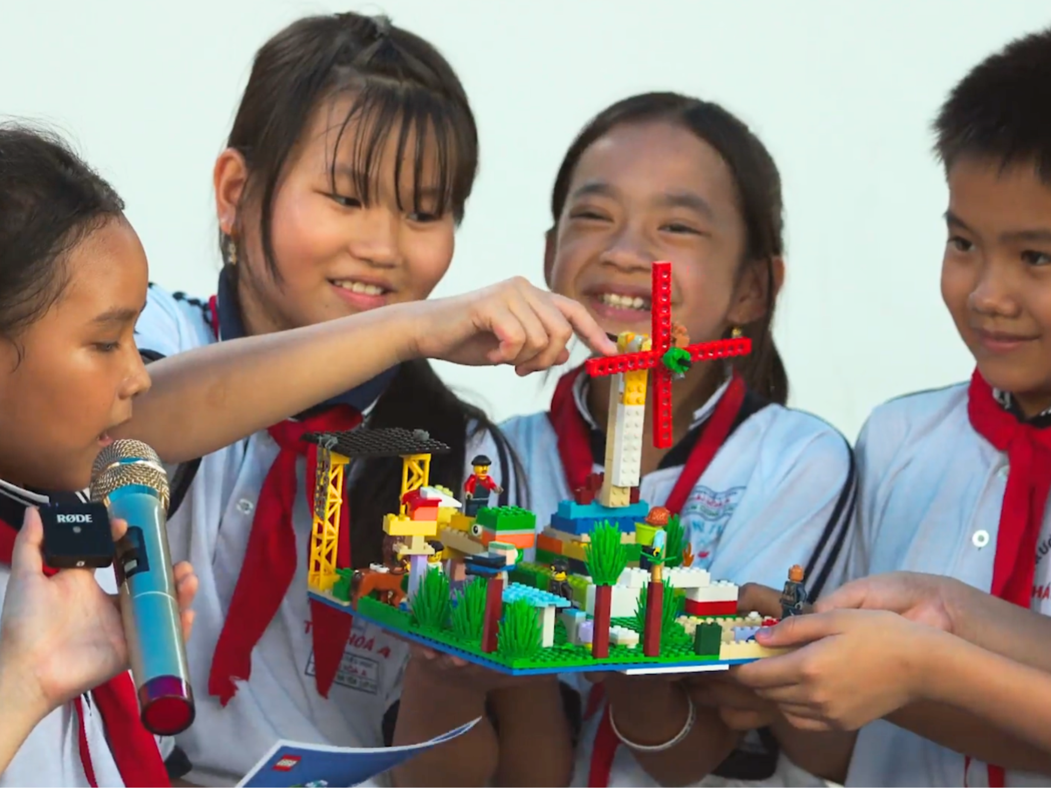 Children building practical projects using legos.