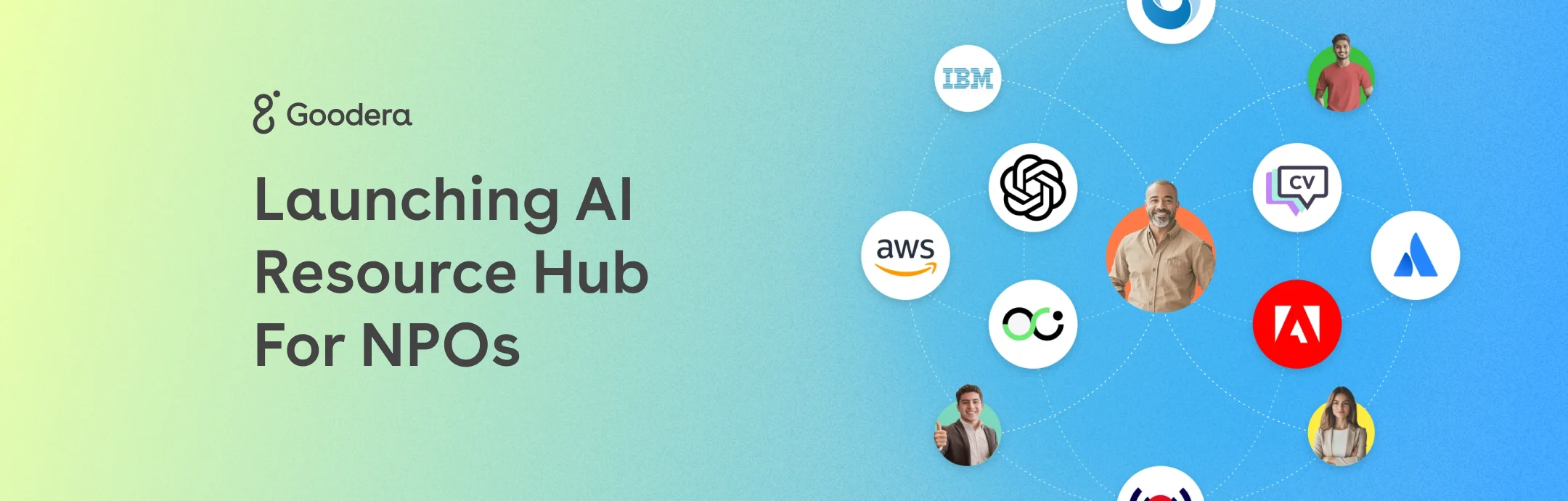 cover of Goodera's AI resource hub containing partnering company logos.