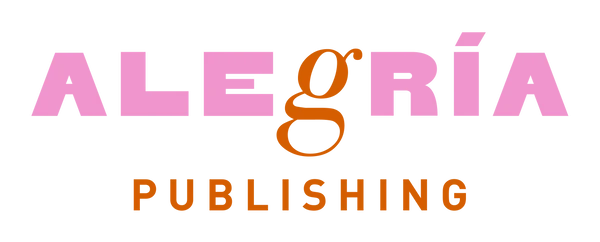 Alegría Publishing logo with pink and orange text