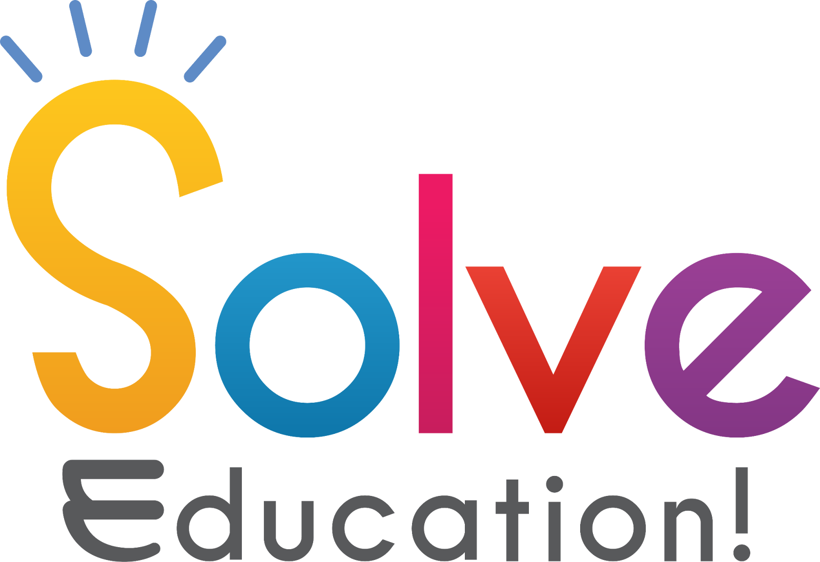 Solve Education logo featuring colorful lettering with a lightbulb design symbolizing innovation and learning.
