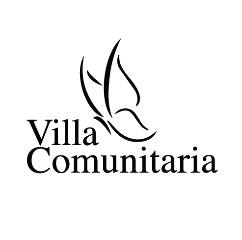 Villa Comunitaria logo featuring a stylized bird symbol representing community empowerment and learning.
