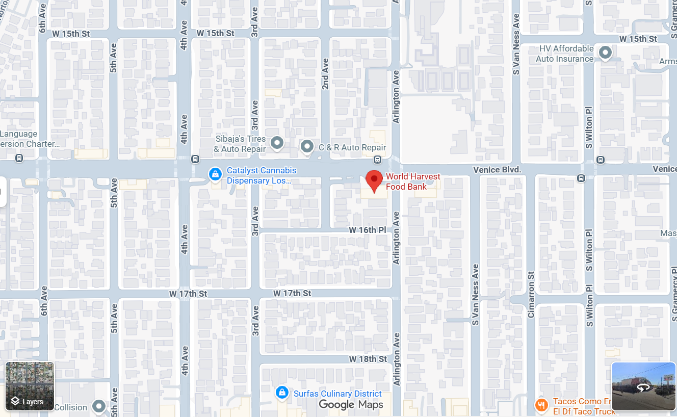 World Harvest Food Bank storefront in Los Angeles