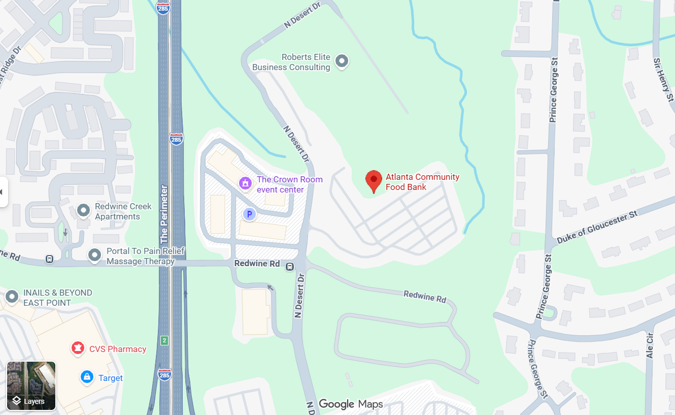 Atlanta Community Food Bank warehouse and volunteers