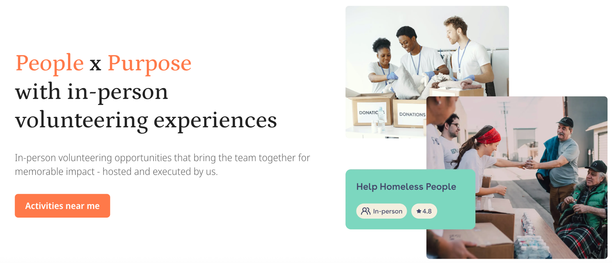 Goodera’s volunteering activity catalog across multiple formats catering to both in-office and hybrid teams.