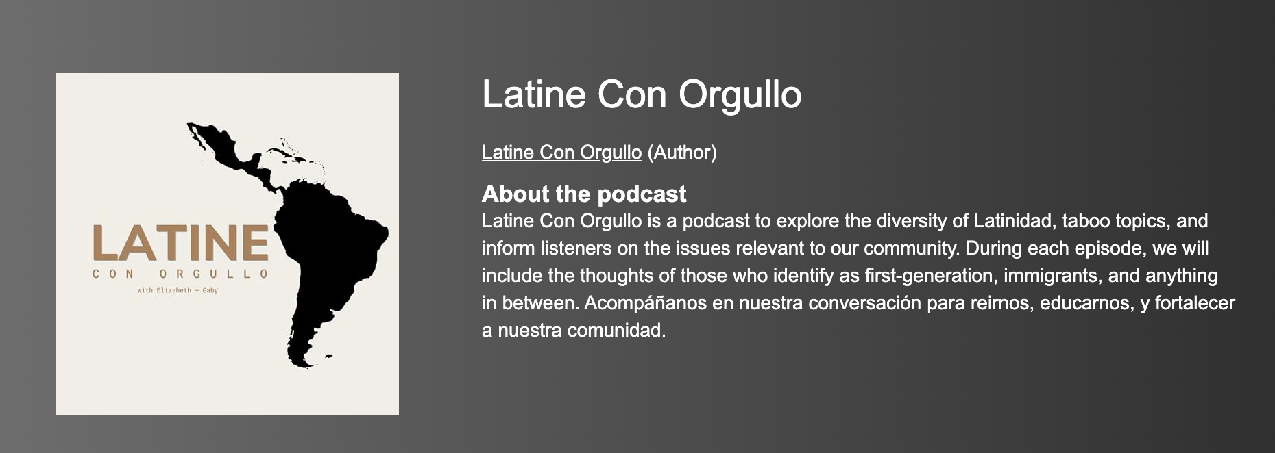A podcast titled “Latine Con Orgullo” explores diverse Latinidad experiences, sharing voices of first-generation individuals and immigrants through conversations that educate, connect, and strengthen community