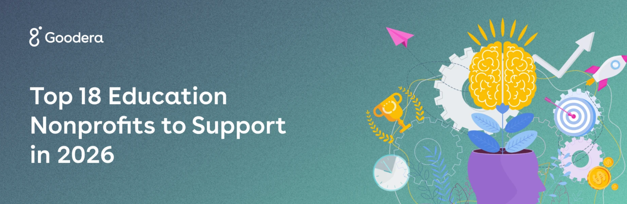 Blog banner titled, ‘Top 18 Education Nonprofits to Support in 2026’