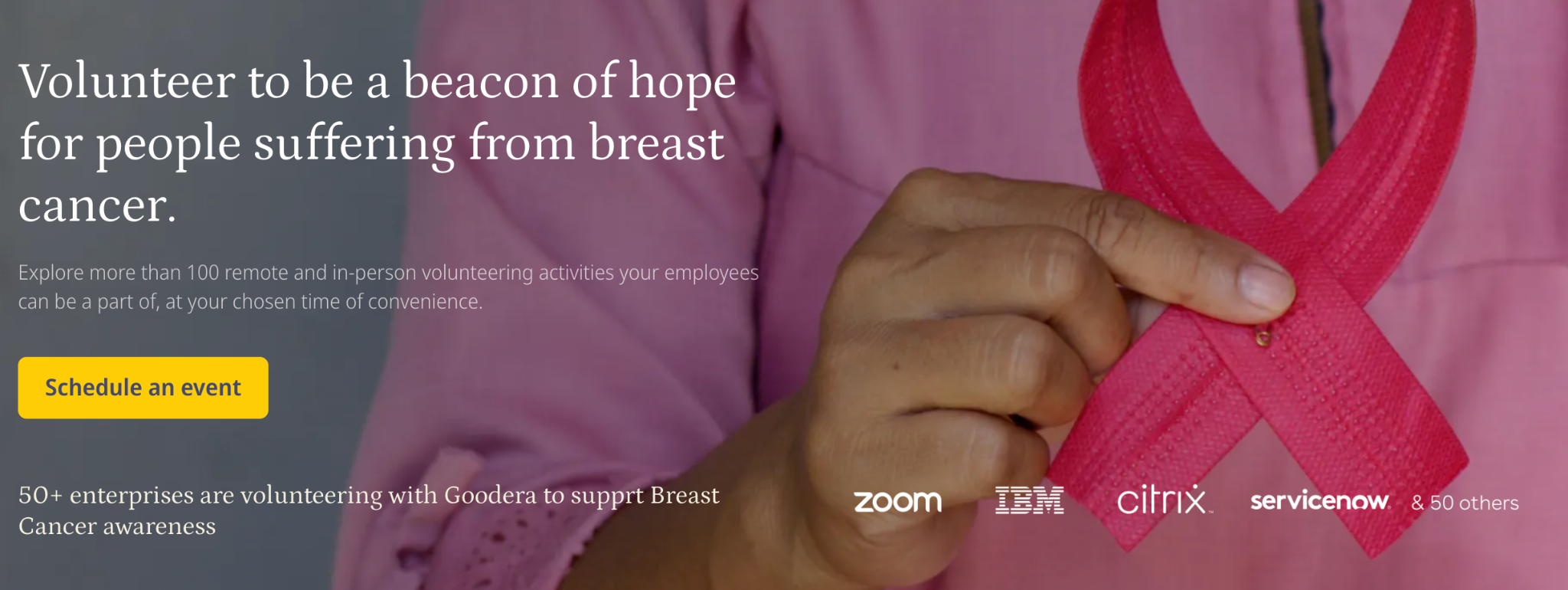 Goodera’s volunteering catalog to support Breast Cancer Awareness