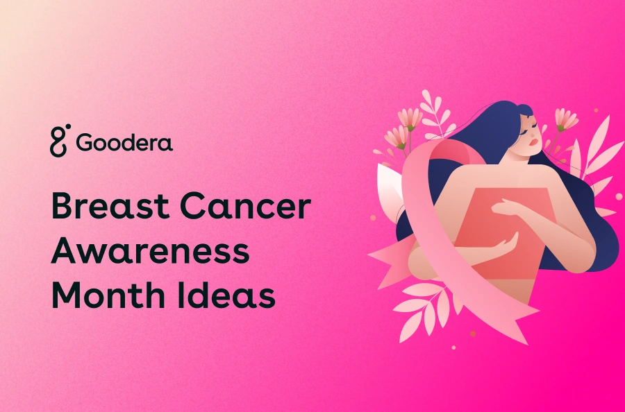 Pink blog banner titled Breast Cancer Awarenes Month Ideas