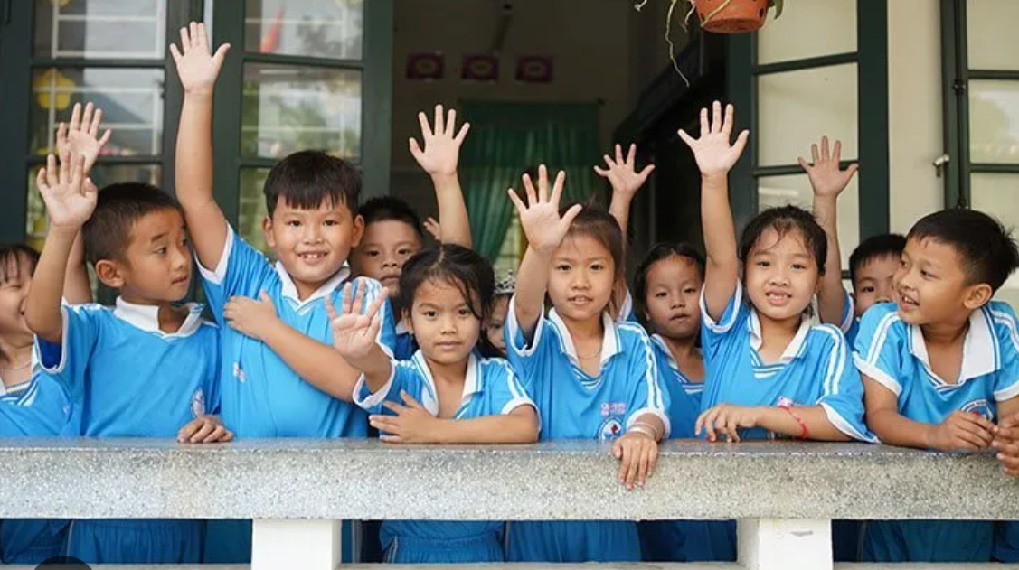Children participating in an education and support program by a nonprofit organization in Vietnam