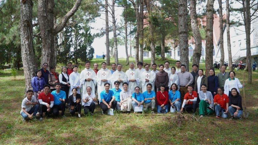 Members and volunteers of Caritas Da Lat supporting community development initiatives in Vietnam
