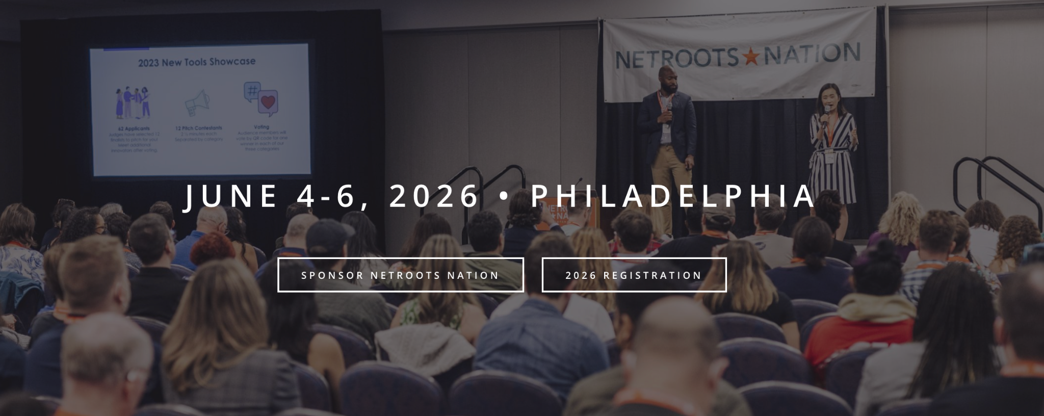 NetrootsNation's conference banner with date and location.