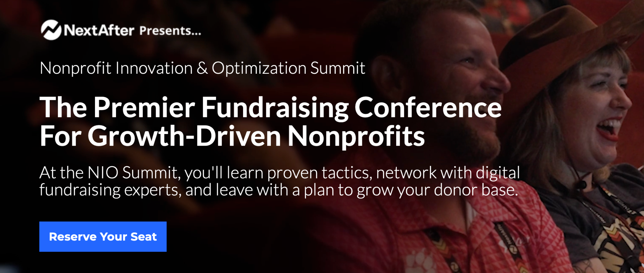 hero banner from NextAfter's nonprofit Innovation & Optimization summit.