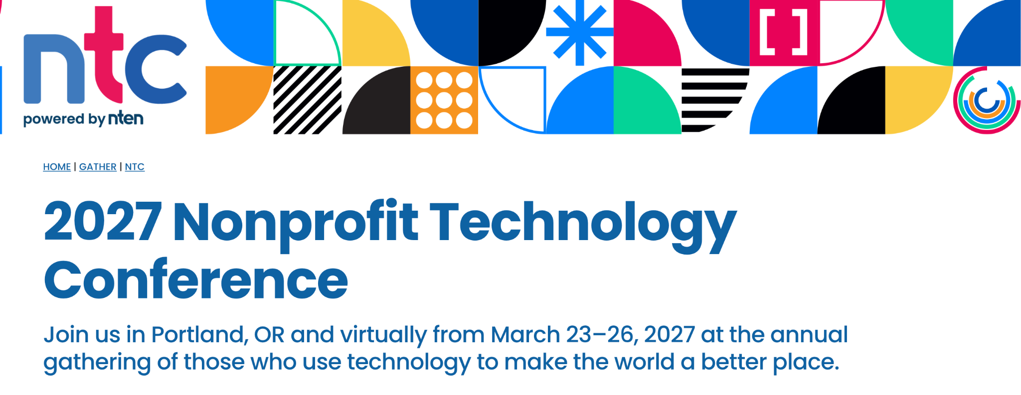 Nten's Nonprofit Technology Conference(ntc) banner