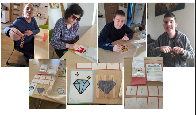 Sensory learning kits created by volunteers to support learning, sensory exploration, and skill development for children with intellectual disabilities.
