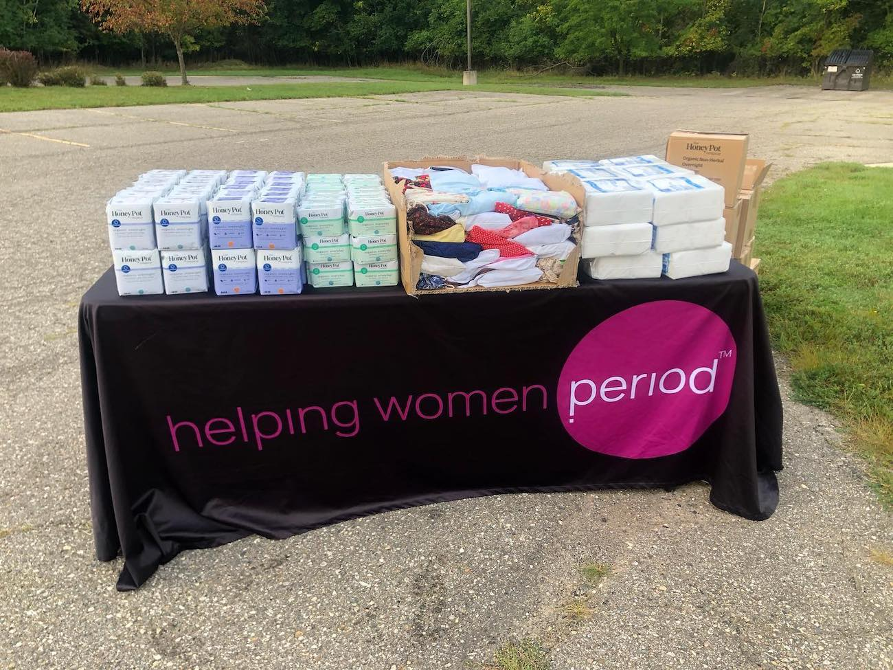 Helping Women Period's Free menstrual and food products