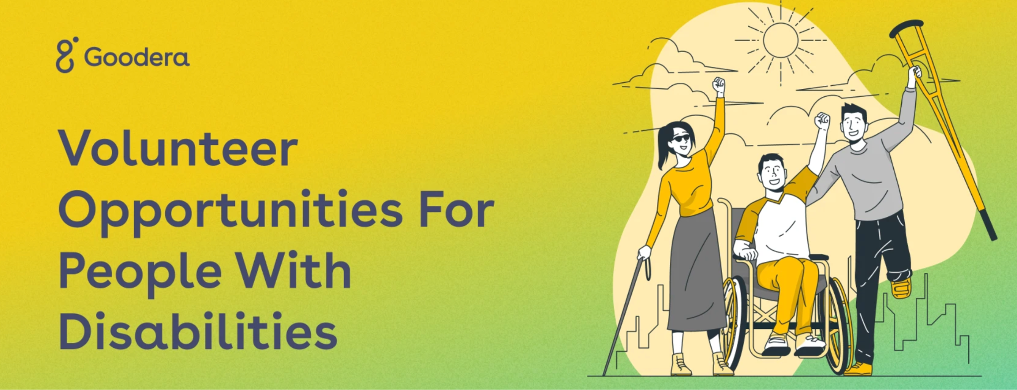 blog banner titled 'Volunteer opportunities for People with Disabilities'