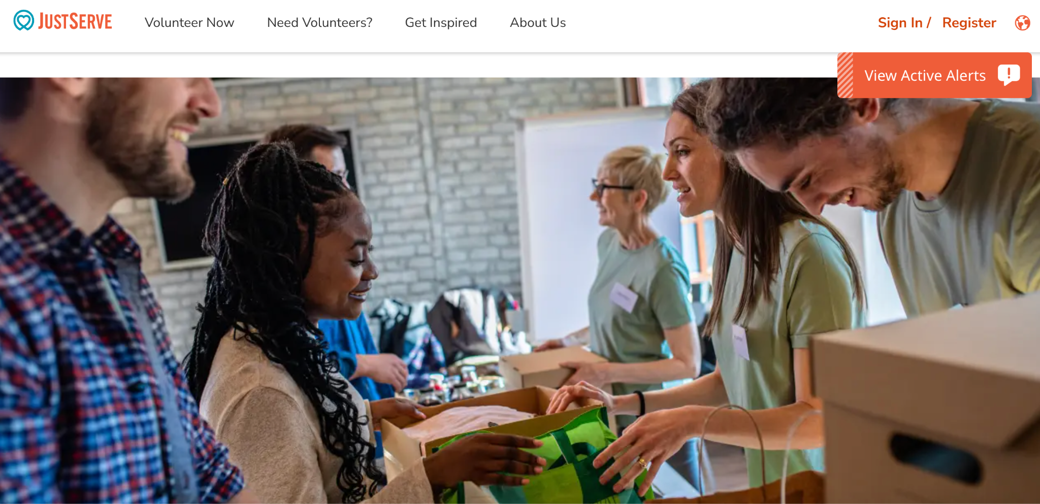 Employees happily volunteering for a cause